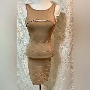 Guess by Marciano Bandage BodyCon Dress in Nude